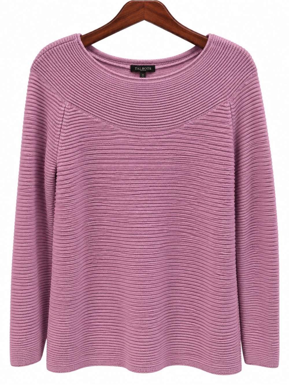 Talbots Dusty Lavender Ribbed Crewneck Sweater